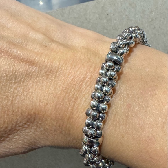 LAGOS Silver Caviar Bracelet with 4 bars - Picture 2 of 7